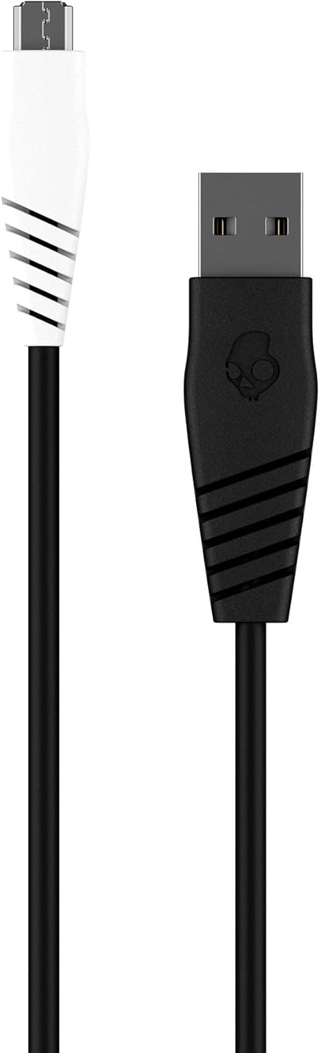 Skullcandy Line Micro USB Cable / Charge your Android Phone, Speaker, Headphones and more / USB to Micro USB Cable - 4ft Black/White...