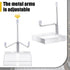 4 Pcs Adjustable Metal Arm Display Stand Easel with Acrylic Base Rock Display Easel Holder Acrylic Easel Crystal Display Stand Clear Plate Stand f...