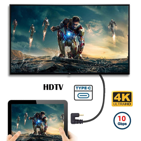 chenyang USB 3.1 Gen 2 10Gbps USB C Male to Female 90 Degree Right Angled Fast Charging Data Video Transfer Extension Cable with Panel Mount Hole ...