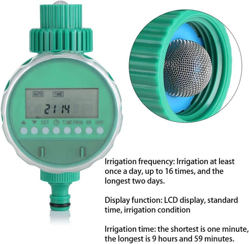 Intelligent Irrigation Timer, Automatic Electric Digital Garden Irrigation Timer Intelligent Flowers Watering Controller Home Timer Automatic Irri...