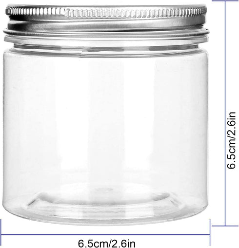 24Pack 6 oz Empty Plastic Jars with Lids - Clear, Wide Mouth, Airtight, Gift & Food Jars for Travel, Home, Kitchen & Slime Making...