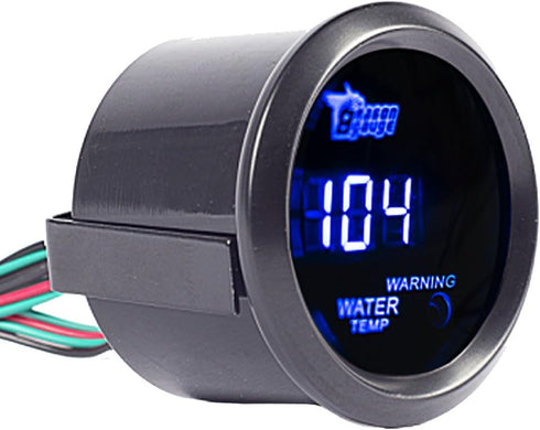 2" 52mm Black Car Auto Digital Blue LED Light Water Temp Fahrenheit F LED Gauge...