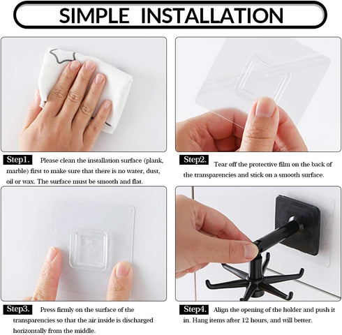 Aosome Under Cabinet Utensil Holder Hanger Hook for Kitchen and Bathroom 2 Pack Black & White...