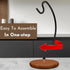 Banana Holder Stand - Newest Patented Modern Banana Hanger with Wood Base Stainless Steel Banana Tree Hook Rack for Kitchen Countertop (Black Brow...
