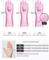 Alimat PluS 3 Pack Reusable Cleaning Gloves Latex Free, Dishwashing Gloves with Cotton Flock Liner and Embossed Palm, Waterproof Household Gloves ...