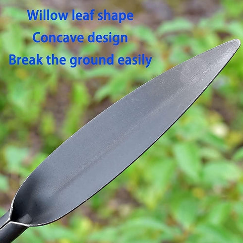 Willow Leaf-Shaped Garden Trowel Tool 12-inch Hand Shovel High-Carbon Steel Material One-Piece Forged Heavy Duty Manual Tool Potting Digging Trans...