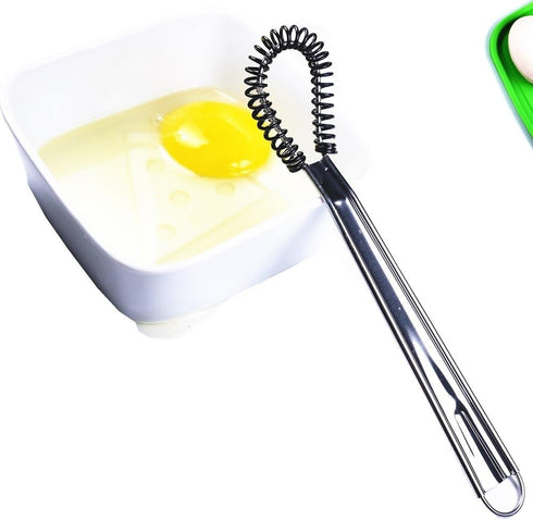 Stainless Steel Mini Spring Egg Beater Silicone Whisk Magic Hand Held Sauce Stirrer Blender Milk Frother Foamer Coffee Mixer (Silicone Coil)...
