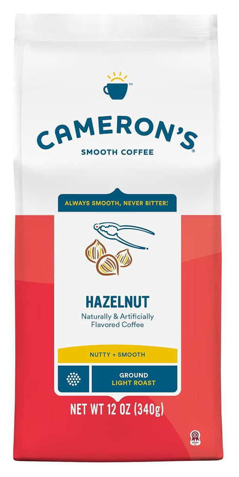 Cameron's Coffee Roasted Ground Coffee Bag, Flavored, Hazelnut, 12 Ounce...