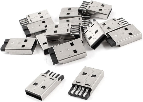 uxcell 15pcs USB 2.0 A Type Male Jack Soldering Connectors Adapters...