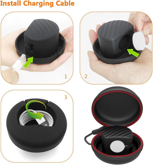 HALLEAST Compatible with for Apple Watch Charger Stand Holder, Charging Station EVA Hard Protective Storage Case Dock for iWatch Series 9 8 7 SE 6...