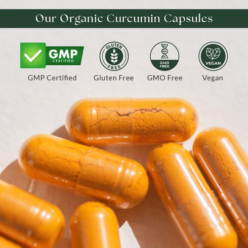 Sewanti Organic Curcumin Extract 95% with Black Pepper, Indian Long Pepper and Ginger 60 Vegan Capsules...