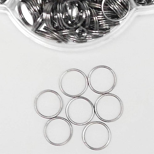Chenkou Craft 1310pcs in Box 7 Sizes Split Double Loops Jump Rings & Ring Jewelry Keychain Making from 4mm to 12mm with 1pc Clear Box (Gun-Black, ...