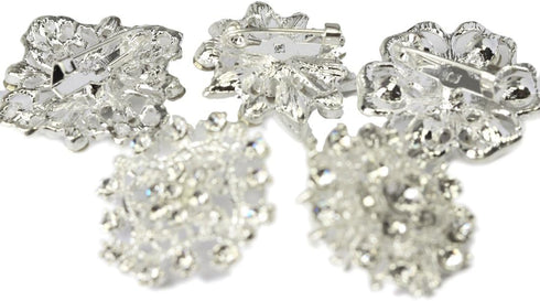 kilofly 14pc Bridal Rhinestone Crystal Flower Bouquet Corsage Wedding Brooch Pin...