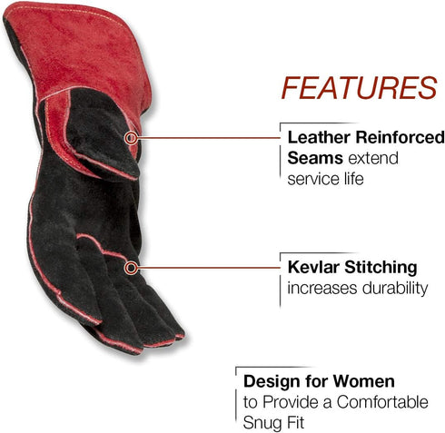 Lincoln Electric womens Jessi Combs Women s MIG Stick Welding Gloves, Black, Red, Small Pack of 1 US...