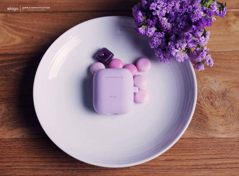 elago Silicone Case with Keychain Compatible with Apple AirPods Case 1 & 2, Front LED Visible, Supports Wireless Charging, Protective Silicone [La...