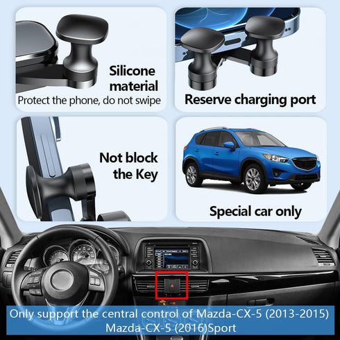 Car Phone Holder Mount for Mazda CX-5 2013 2014 2015,Mazda CX-5 2016 Sport Auto Accessories Interior Decoration Mobile CX5 Cell Smartphone Bracket...