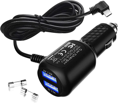 Dash Cam Charger 2024 Upgraded Micro USB Car Charger with Dual USB Port Compatible with APEMAN, Rexing, Byakov, AKASO, Crosstour, Trekpow, Pruveeo...