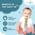 Tasty Tie Teething Tie, 3-in-1 Clip-on Baby Tie, Crinkle Toy & Silicone Teether for 3-6-9-12-18 Month Babies | GOTS Certified Organic Cotton | Uni...