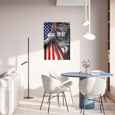 One Nation Under God Garden Flag - Christian - Jesus - USA Double Side Garden Flags House Yard Decor 28x40in...