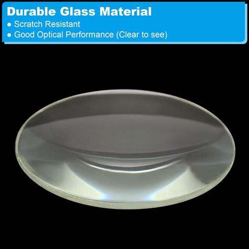 PATIKIL 4" (100mm) Focal Length Double Convex Lens, 40mm Diameter 6mm Height Glass Optically Polished Round Edges Lens for Physics Experiment, Cle...