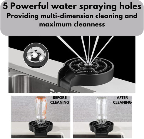 Glass Rinser for Kitchen Sink - Quick Faucet Cup Washer for Sink with Complete Kit, Ideal Cleaner for Cups, Baby Bottles, Kitchenware and Bar Glas...