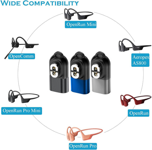 Charger Adapter Compatible with Shokz, Magnetic USB C Charging Cable for Aftershokz Aeropex AS800, OpenRun Pro,OpenRun,OpenRun Mini,OpenComm Bone ...