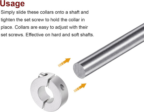 4pcs Double Split Shaft Collar for 17mm Shaft Set Screw Clamp-On Collars, 35mm OD, 12mm Width, for Stoppers, Position, Hold Timing Pulleys, Machin...