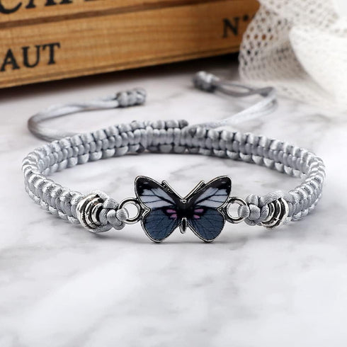 Fuqimanman2020 Colorful Butterfly Charm Bracelet String Handmade Woven Adjustable Braided Rope for Couple Women Friendship BFF Party Family Jewelr...