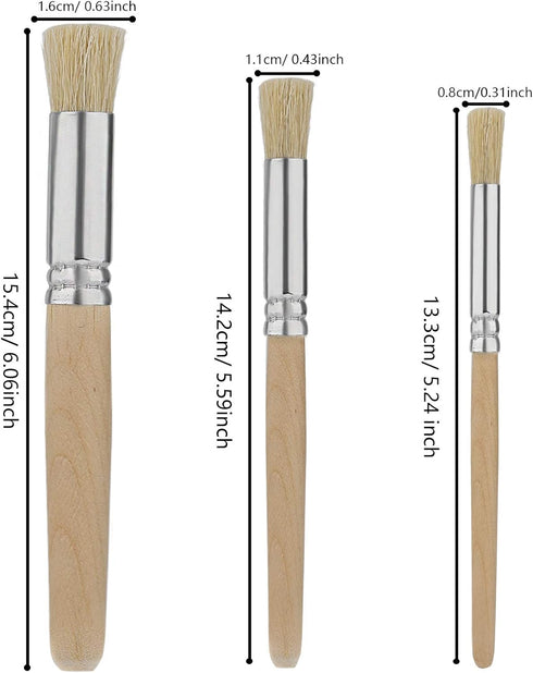 6Pcs Wooden Stencil Brushes, Natural Bristle Stencil Brushes for Acrylic Painting, Oil Painting, Watercolor Painting, Card Making, DIY Art Crafts ...