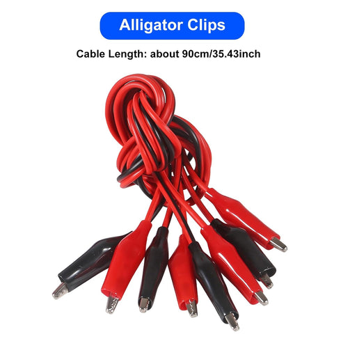 10 Groups 1M Alligator Clips Electrical, Insulated Test Leads with Alligator Clips, Stamping Double-Ended Jumper Wires for Electrical Testing...