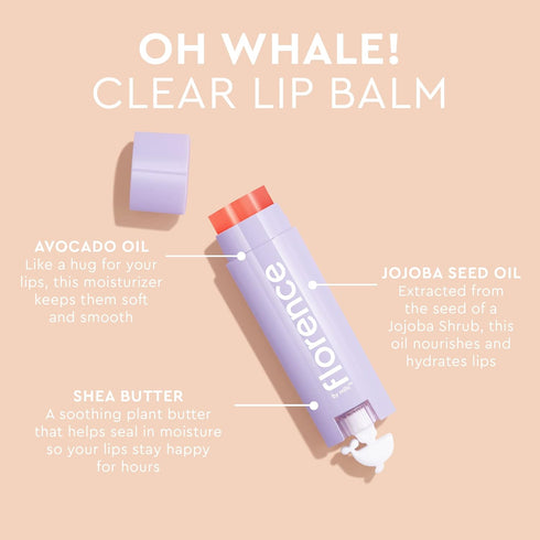 florence by mills Oh Whale! Lip Balm, Clear, 0.15 oz/ 4.5g...