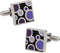 Black Purple Bubble Cufflinks Square Cuff Links with Travel Presentation Gift Box for Men Man Men's...