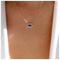 Bohemian Sapphire Evil Eye Pendant Necklace Silver Crystal Eye Necklace Chain Blue Cz Devil Eye Choker Necklace Paved rhinestone Demon Eye Necklac...