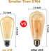 LED Dimmable Edison Light Bulbs 4W, 2700K Warm White (Amber Glass) ST58, E26 Base Pack of 6...