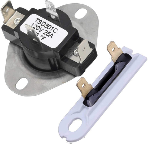Lifetime 3387134 AND 3392519 DRYER CYCLING THERMOSTAT & THERMAL FUSE Replacement Part by Seentech - Compatible with Whirlpool Kenmore Maytag. Replaces 3392519,694511,80005,WP3392519VP,306910,3387134