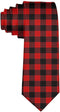 Men's Fashion tie Red Black Check Plaid Pattern Necktie One Size Neck Tie...