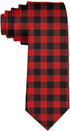 Men's Fashion tie Red Black Check Plaid Pattern Necktie One Size Neck Tie...