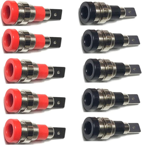 4mm Banana Jack Socket Female Adapter Panel Mount Binding Post for 4mm Banana Plug Connectors 10Pcs...