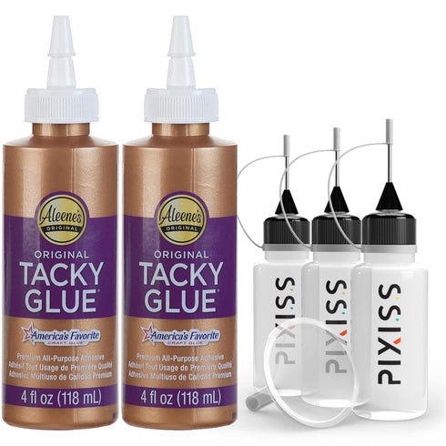 Aleenes Tacky Glue Craft Glue - 4-Ounce 2-Pack, Aleenes Original Tacky Glue, Quick Dry Tacky Glue, All Purpose Precision Craft Glue, 3 Pixiss 20ml...