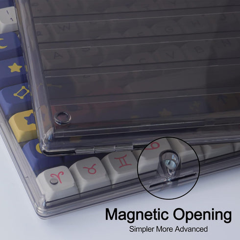JOMKIZ Keycap Storage Box ABS Material New Upgraded High Transparent Full 104 Key Box for XDA Cherry SA OEM CSA Mechanical Keyboard Keycaps(Keycap...