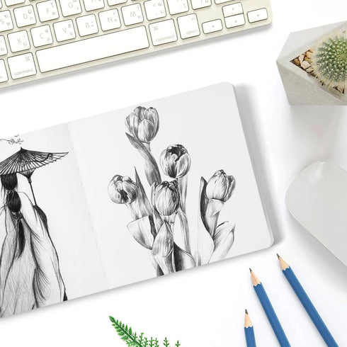 Mifuner Deep Blue Hardcover Sketchbook Square Hardbound Sketch Journal 4.7 x 4.7 Inch 42 Sheets Art Book 250GSM Ultra Smooth Paper Ideal for Penci...