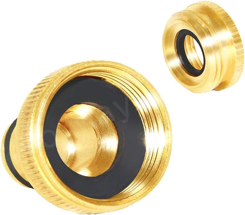 Joywayus Brass Garden Hose Tap Connector 1/2" and 3/4" GHT 2-in-1 Female Threaded Faucet Nozzle Quick Connect Adapter Universal Pipe(Pack of 4)...
