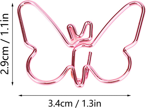 50Pcs Butterflies Paperclip Set, Pink Cute Paperclips, Metal Paperclips for Office, Home, and School Use...