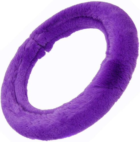 Aspen Purple Fuzzy Steering Wheel Cover for Women – Cute and Stylish Fluffy Fur Steering Wheel Cover for Cars Trucks Vans SUVs, Universal Fit for ...