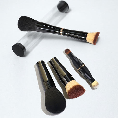 Makeup Brushes Set, Travel Makeup Brush Set with Case, Multi-Tasker 4-in-1 Makeup Brush, Foundation Brush, Powder Brush, Double Ended Makeup Brush...