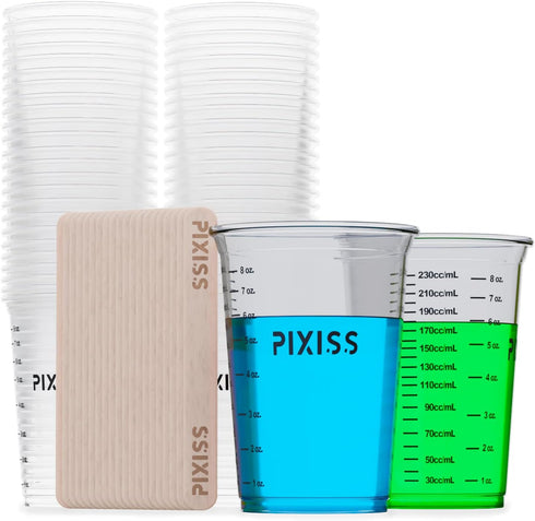 Disposable Epoxy Resin Mixing Cups with Measurements (20-Pack) Pixiss Mixing Cups for Epoxy Resin, Epoxy Mixing Containers, Epoxy Cups For Epoxy M...