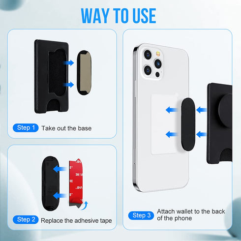 10pcs Sticky Adhesive Replacement for Pops Wallet+ & Wallet Plus Base, Socket Wallet Case Back Sticker Pads, 3M VHB Double-Sided High Stickiness S...