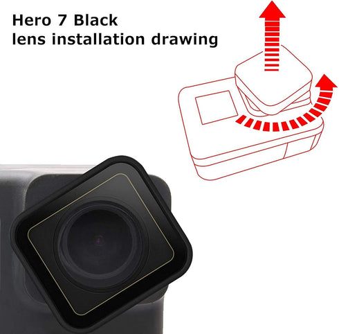 Glass Cover Protective Lens Replacement for 5/6/7,Protect The Lens Replacement for Action Sports Camera Accessory Kit (Black) (for 5/6/7)...