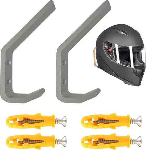 Pmsanzay 2/PK Helmet Holder Hook, Sturdy Helmet Display Rack, Wall Mounted Helmet Storage Rack Hanger, for Motorbike Jacket Wall Display Rack, Sta...