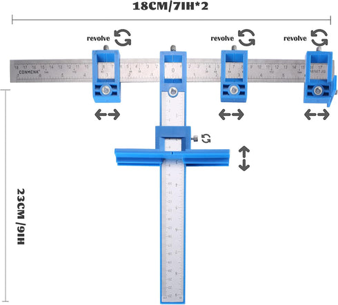 Cabinet Hardware Jig, Cabinet Hardware Template Tool-Adjustable Drill Guide for Fast and Accurate Installation of Door and Drawer Front Knobs, Pul...